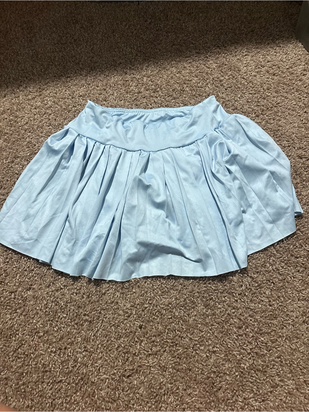 SHEIN Light Blue Pleated Skater Mini Skirt